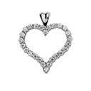 1 Carat Diamond Heart White Gold Pendant Necklace
