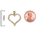 1 Carat Diamond Heart Yellow Gold Pendant Necklace