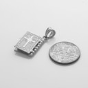 Sterling Silver 3D Spanish Bible Pendant Necklace