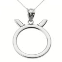Sterling Silver Taurus May Zodiac Sign Pendant Necklace