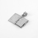 Sterling Silver 3D English Bible Pendant Necklace