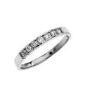 Elegant Channel Set Diamond White Gold Wedding Band