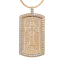 Celtic Cross Trinity Knot  Diamond Gold Dog Tag Pendant Necklace (Available in Yellow/Rose/White Gold)