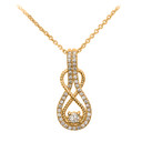 14k Rope Infinity Diamond Yellow Gold Pendant Necklace