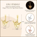 Gold ASL Sign Language I Love You Necklace S/L (Available in Yellow/ Rose/ White Gold)