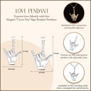 Silver ASL Sign Language I Love You Necklace
