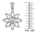 Sterling Silver Polished Daisy Pendant Necklace