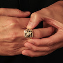 Gold Eagle Black Onyx Ring