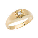 Diamond Gold Men's Pinky Ring