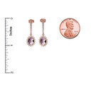 Diamond And June Birthstone CZ Alexandrite Rose Gold Elegant Earrings