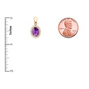 Diamond And Amethyst Yellow Gold Elegant Pendant Necklace