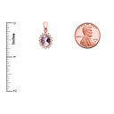 Diamond And June Birthstone CZ Alexandrite Rose Gold Elegant Pendant Necklace