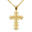 Yellow Gold Christian Cross Spirituality Pendant Necklace