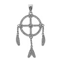 White Gold And Diamond Dream Catcher Pendant Necklace