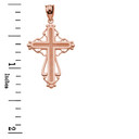 Rose Gold Heart Filigree Cross Pendant Necklace