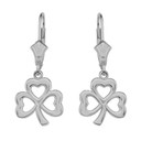 Sterling Silver Polished Lucky Shamrock Earrings