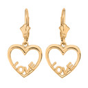 Gold Love Heart  Earrings(Available in Yellow/Rose/White Gold)