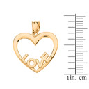 Yellow Gold Love Heart Pendant Necklace