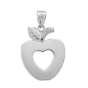 White Gold Apple Heart Pendant Necklace