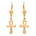 Egyptian Ankh Polished Earrings(Available in Yellow/Rose/White Gold)