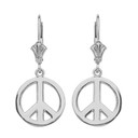 Sterling Silver Boho Peace Sign Earrings