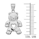 White Gold Love Bear Pendant Necklace