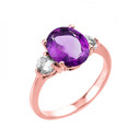 Gold Birthstone and White Topaz Ring (Available in Yellow/Rose/White Gold)