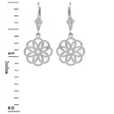 Sterling Silver Celtic Knot Round Flower Earrings