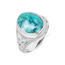 Silver Celtic Trinity Knot Turquoise Birthstone Ring