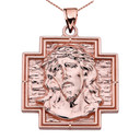 Rose Gold Jesus Christ Cross Pendant Necklace