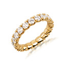 Gold 4.5 Carat Cubic Zirconia Eternity Band Ring (Available in Yellow Gold, Rose Gold, White Gold)