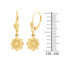 Gold Sunflower Diamond Cut Earring Set(Available in Yellow/Rose/White Gold)