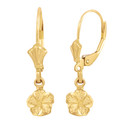 Gold Tropical Hibiscus Flower Diamond Cut Earring Set(Available in Yellow/Rose/White Gold)