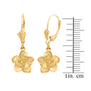 Gold Rose Flower Diamond Cut Earring Set(Available in Yellow/Rose/White Gold)