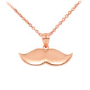 Gold Mustache Charm Pendant Necklace (Available in Yellow/Rose/White Gold)