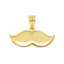 Gold Mustache Charm Pendant Necklace (Available in Yellow/Rose/White Gold)