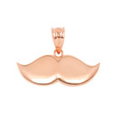 Rose Gold Mustache Charm Pendant Necklace