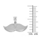 .925 Sterling Silver Hipster Mustache Pendant Necklace