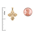 Yellow Gold Orthodox ICXC Cross (Save Us) Pendant Necklace
