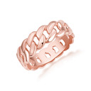 Rose Gold Cuban Link Chain Ring 5mm