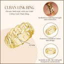 Gold Cuban Link Chain Ring 5mm (Available in Yellow Gold, Rose Gold, White Gold)