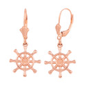 Gold Nautical Ship Wheel Earring Set(Available in Yellow/Rose/White Gold)