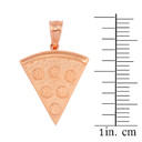 Rose Gold Pizza Slice Friendship Pendant Necklace