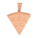 Rose Gold Pizza Slice Friendship Pendant Necklace