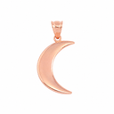 Gold Crescent Moon Pendant Necklace(Available in Yellow/White/Rose Gold)