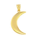 Gold Crescent Moon Pendant Necklace(Available in Yellow/White/Rose Gold)