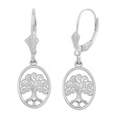 Sterling Silver Tree of Life Filigree Swirl Celtic Earring Set