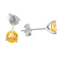 White Gold Citrine Martini Stud Earrings