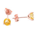 Rose Gold Citrine Martini Stud Earrings