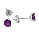 White Gold Amethyst Martini Stud Earrings